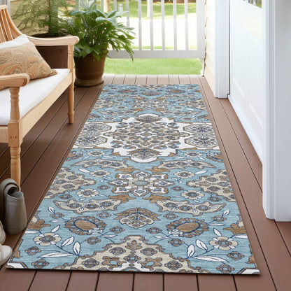 Taelira Sky Washable Indoor-Outdoor Rug