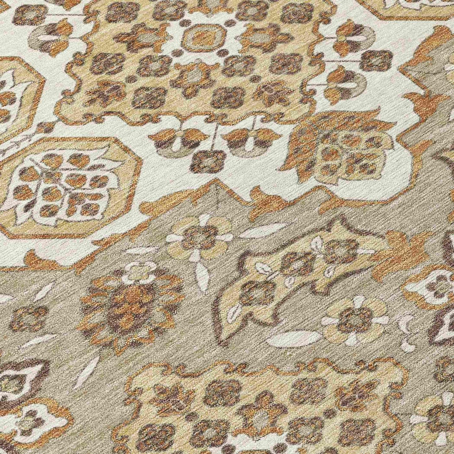 Taelira Taupe Washable Indoor-Outdoor Rug