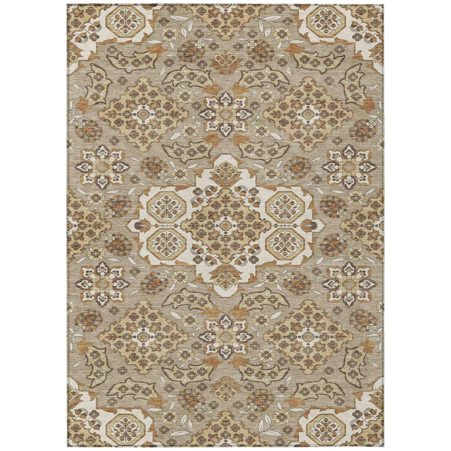 Taelira Taupe Washable Indoor-Outdoor Rug