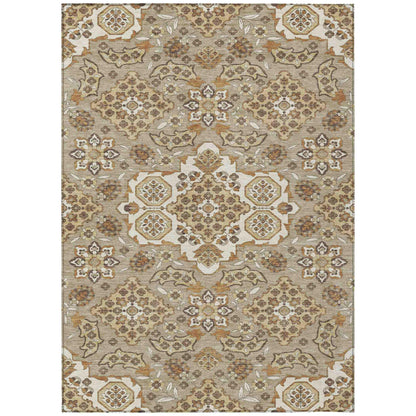 Taelira Taupe Washable Indoor-Outdoor Rug