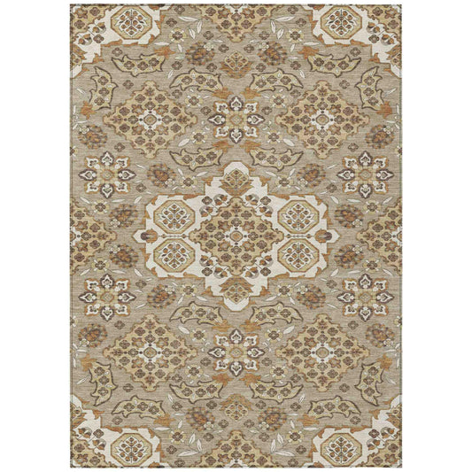 Taelira Taupe Washable Indoor-Outdoor Rug