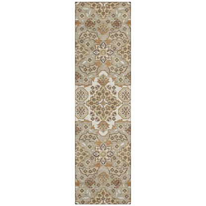 Taelira Taupe Washable Indoor-Outdoor Rug