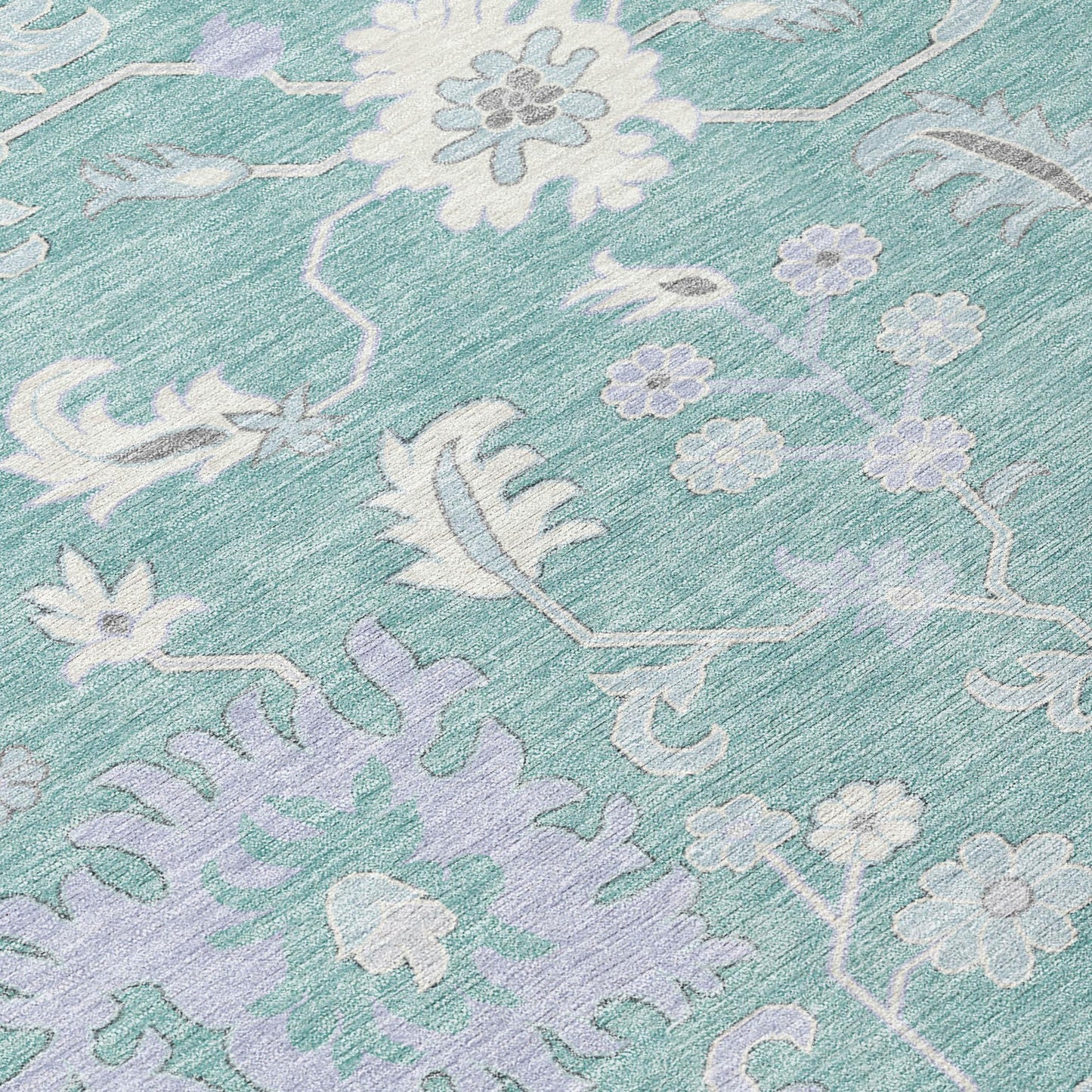 Taelius Blue Washable Indoor-Outdoor Rug