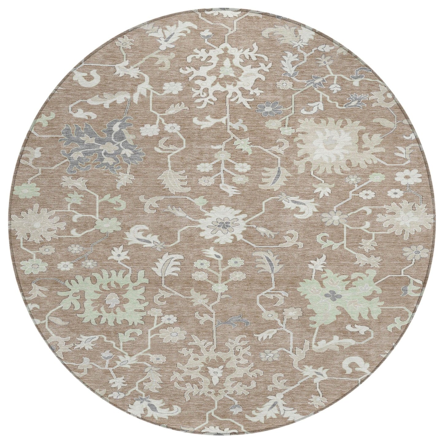 Taelius Brown Washable Indoor-Outdoor Rug