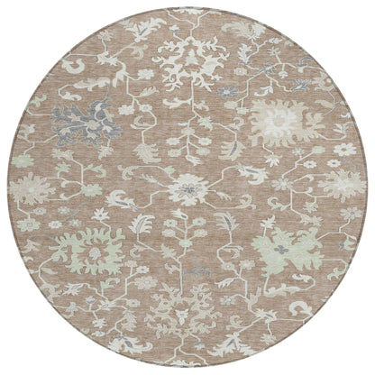 Taelius Brown Washable Indoor-Outdoor Rug