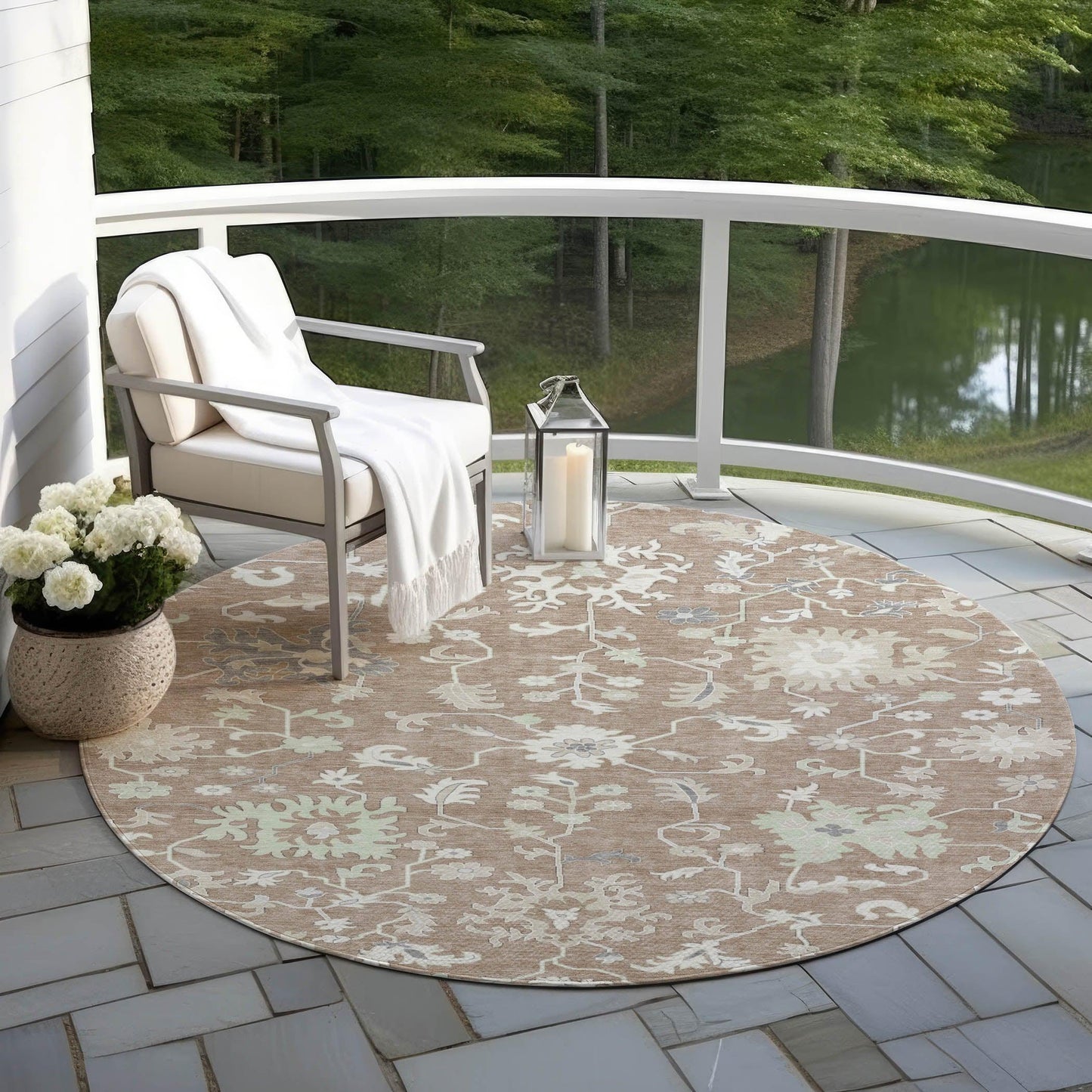 Taelius Brown Washable Indoor-Outdoor Rug