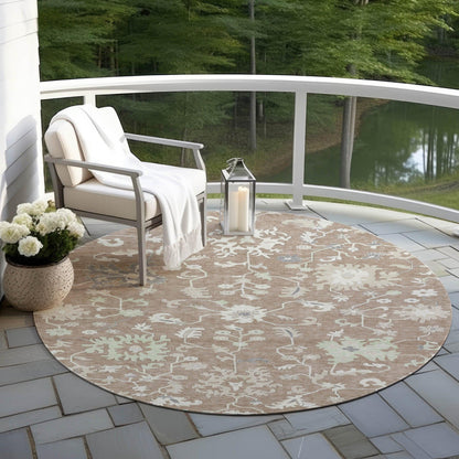 Taelius Brown Washable Indoor-Outdoor Rug