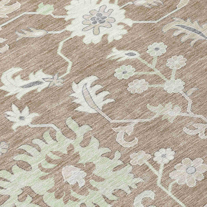 Taelius Brown Washable Indoor-Outdoor Rug