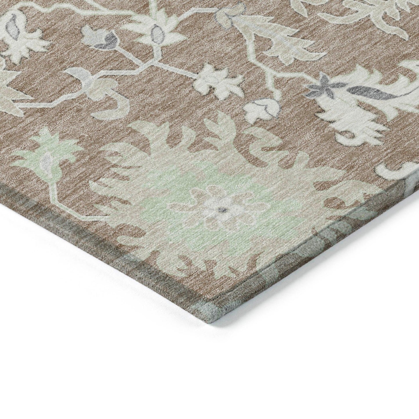 Taelius Brown Washable Indoor-Outdoor Rug
