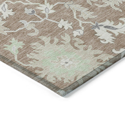 Taelius Brown Washable Indoor-Outdoor Rug
