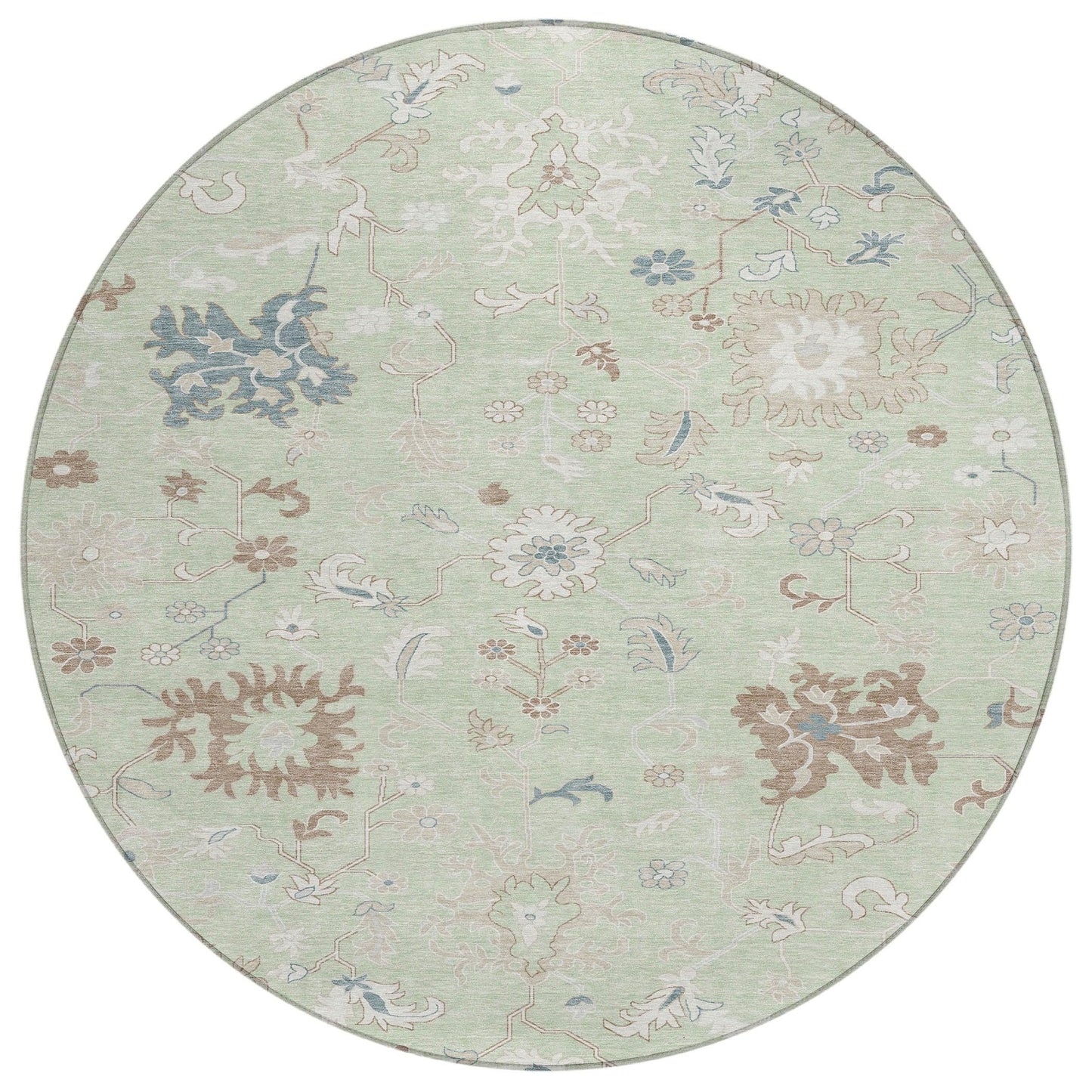 Taelius Green Washable Indoor-Outdoor Rug