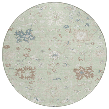 Taelius Green Washable Indoor-Outdoor Rug