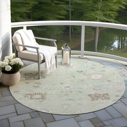 Taelius Green Washable Indoor-Outdoor Rug