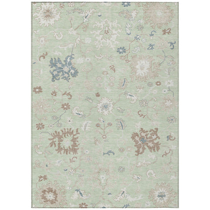 Taelius Green Washable Indoor-Outdoor Rug