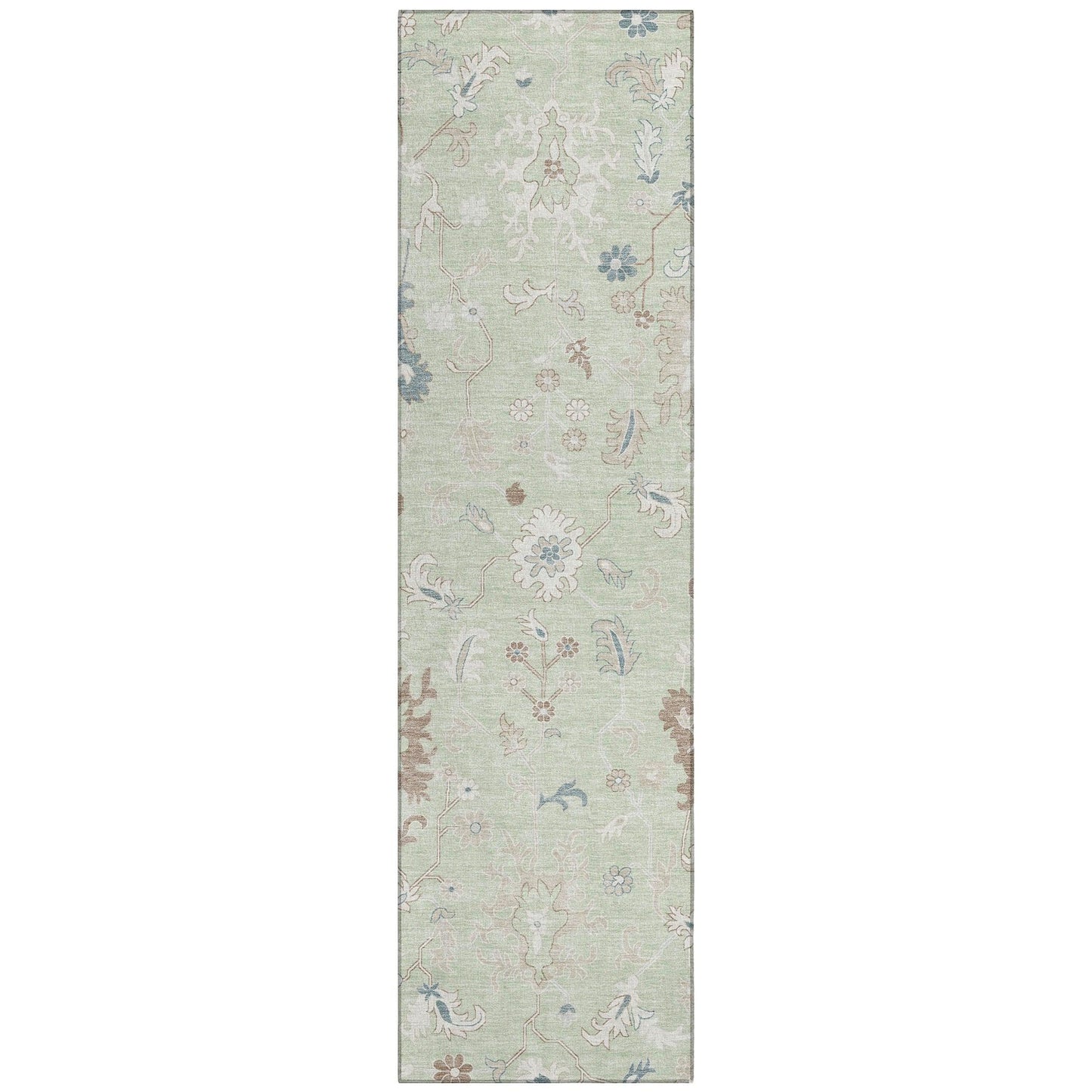 Taelius Green Washable Indoor-Outdoor Rug