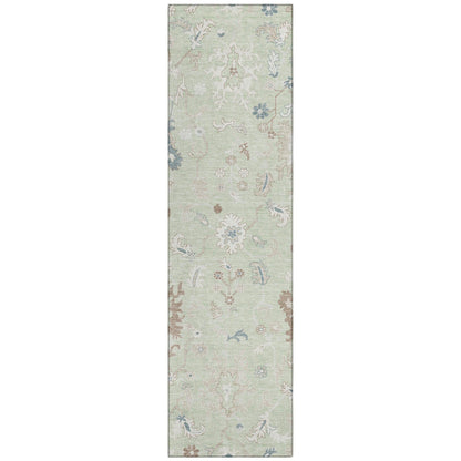 Taelius Green Washable Indoor-Outdoor Rug