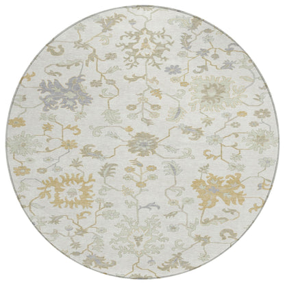 Taelius Ivory Washable Indoor-Outdoor Rug