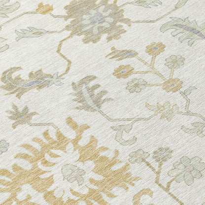 Taelius Ivory Washable Indoor-Outdoor Rug