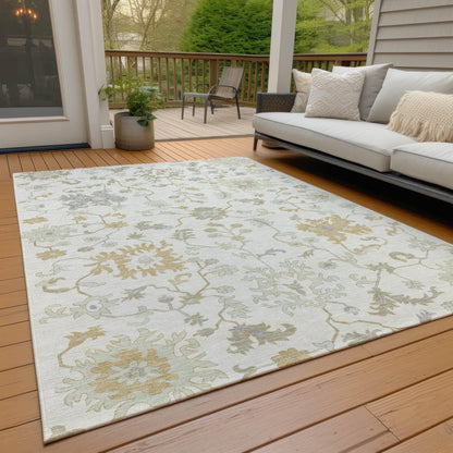 Taelius Ivory Washable Indoor-Outdoor Rug