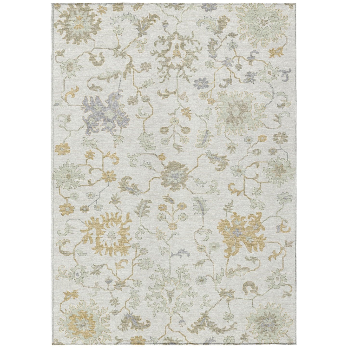 Taelius Ivory Washable Indoor-Outdoor Rug