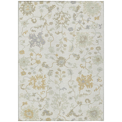 Taelius Ivory Washable Indoor-Outdoor Rug
