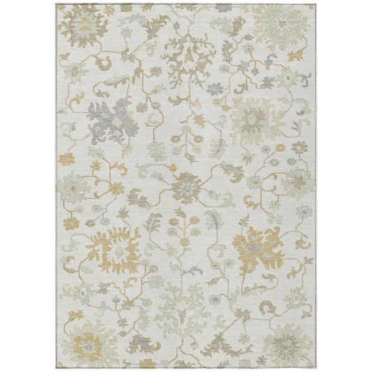 Taelius Ivory Washable Indoor-Outdoor Rug