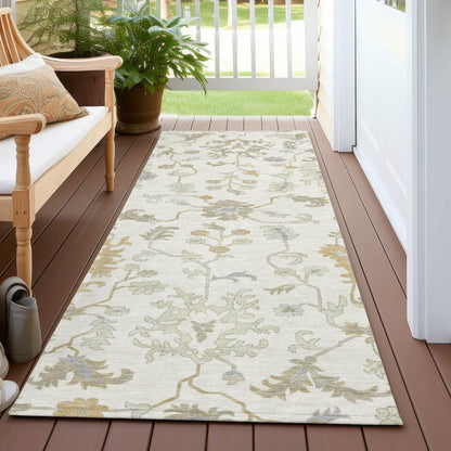 Taelius Ivory Washable Indoor-Outdoor Rug
