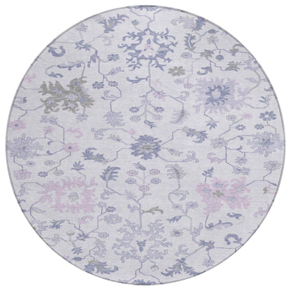 Taelius Purple Washable Indoor-Outdoor Rug