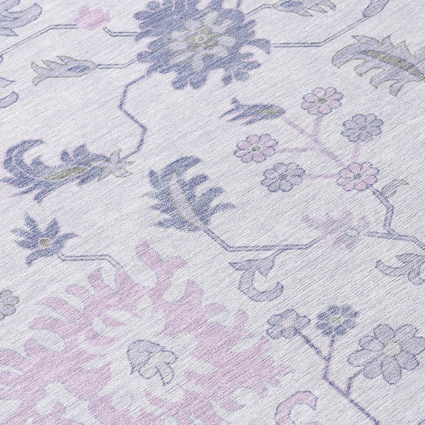 Taelius Purple Washable Indoor-Outdoor Rug