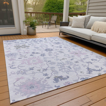 Taelius Purple Washable Indoor-Outdoor Rug