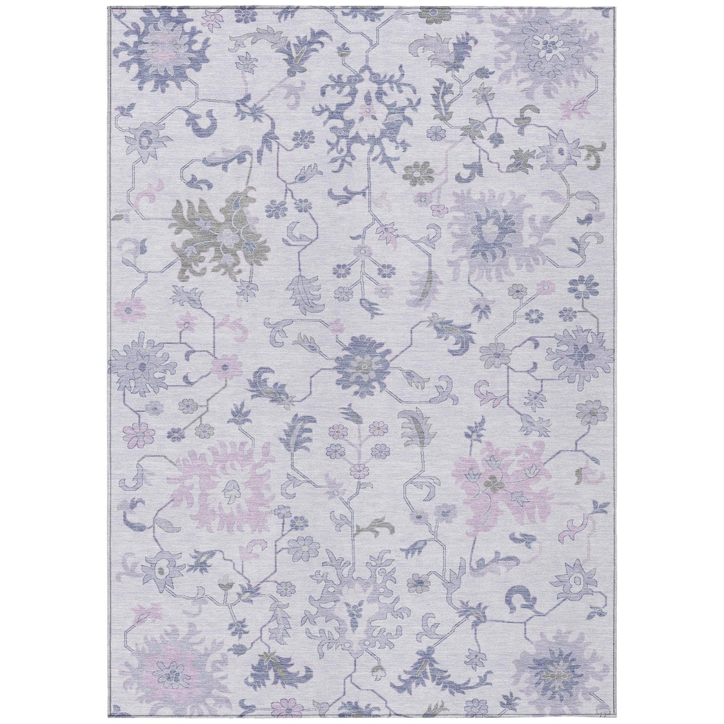 Taelius Purple Washable Indoor-Outdoor Rug