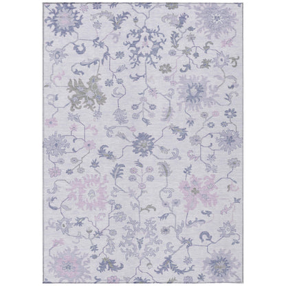 Taelius Purple Washable Indoor-Outdoor Rug