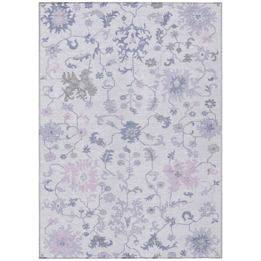 Taelius Purple Washable Indoor-Outdoor Rug