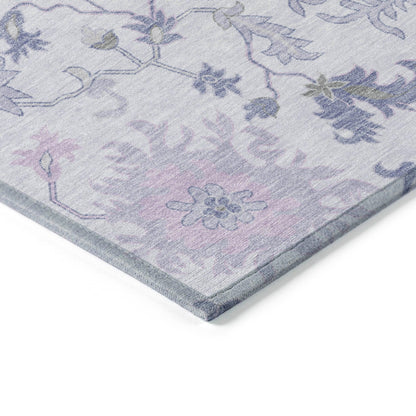Taelius Purple Washable Indoor-Outdoor Rug
