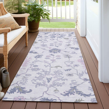 Taelius Purple Washable Indoor-Outdoor Rug