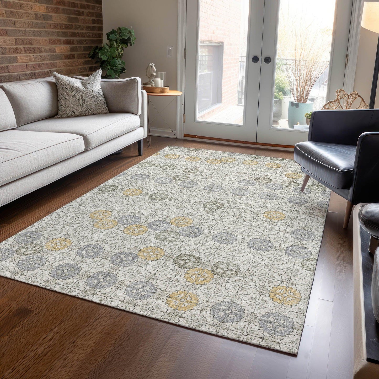 Taelon Ivory Washable Indoor-Outdoor Rug