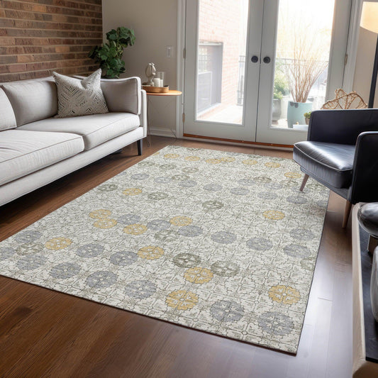 Taelon Ivory Washable Indoor-Outdoor Rug