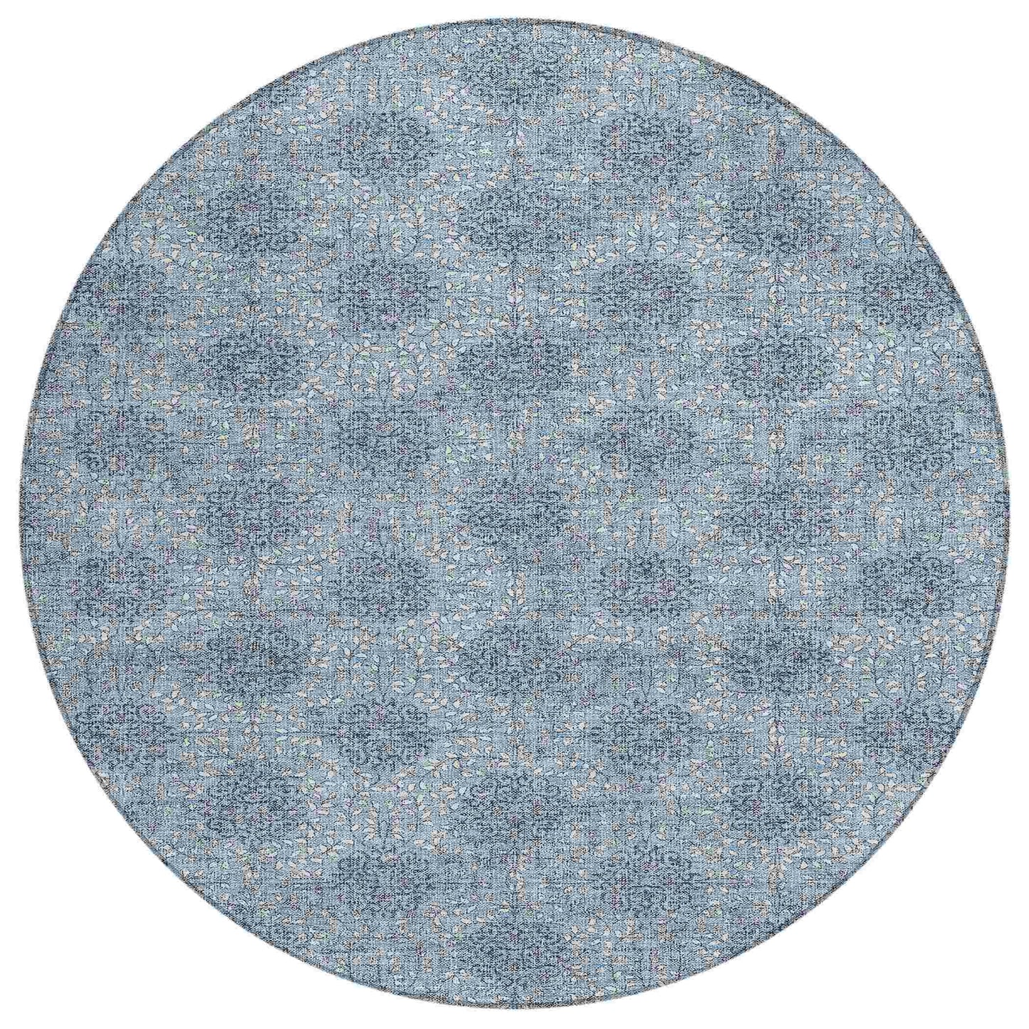 Taelora Blue Washable Indoor-Outdoor Rug