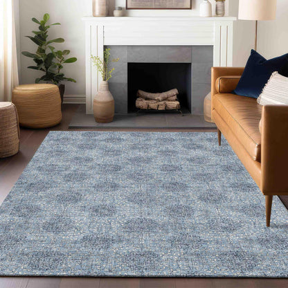 Taelora Blue Washable Indoor-Outdoor Rug