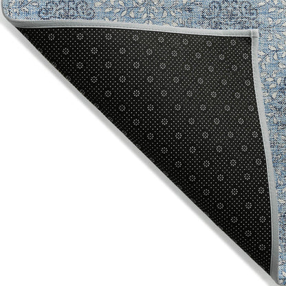 Taelora Blue Washable Indoor-Outdoor Rug