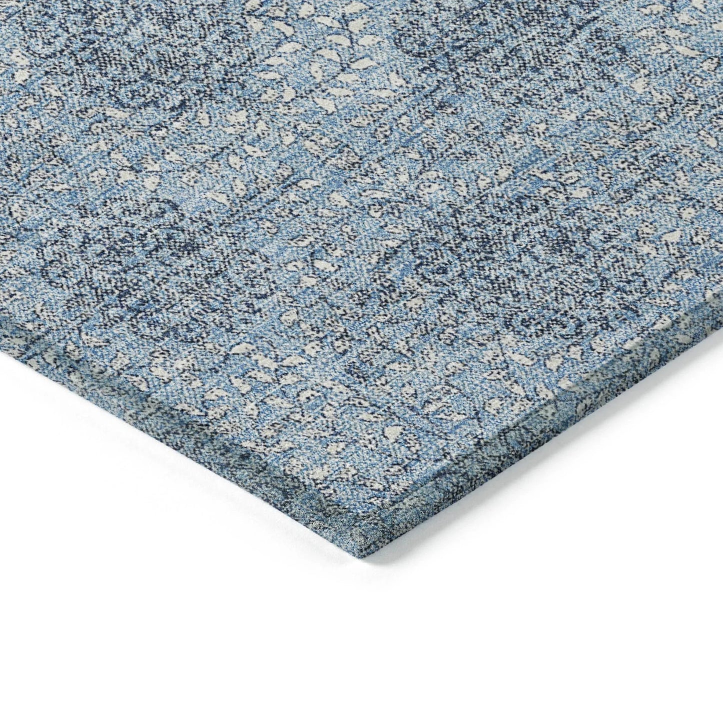 Taelora Blue Washable Indoor-Outdoor Rug