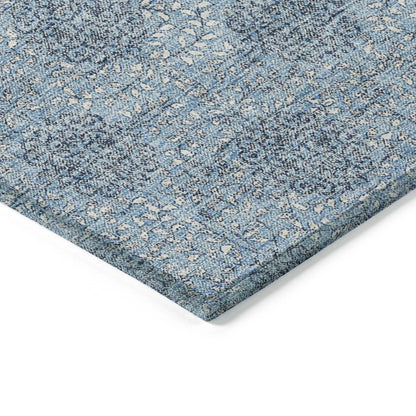Taelora Blue Washable Indoor-Outdoor Rug