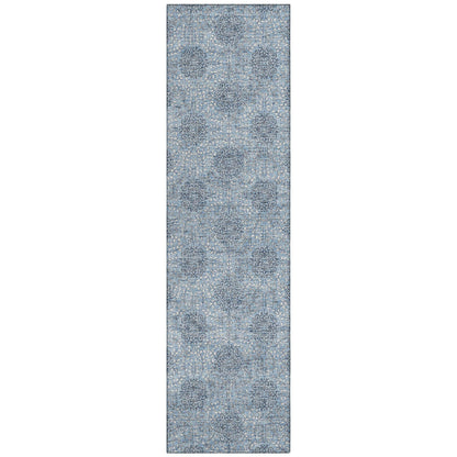 Taelora Blue Washable Indoor-Outdoor Rug