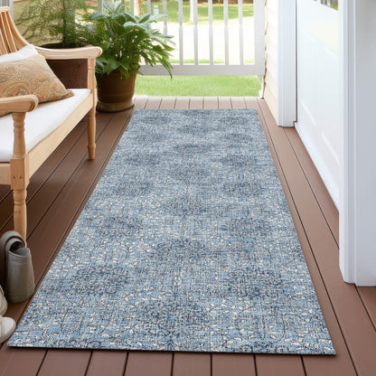 Taelora Blue Washable Indoor-Outdoor Rug