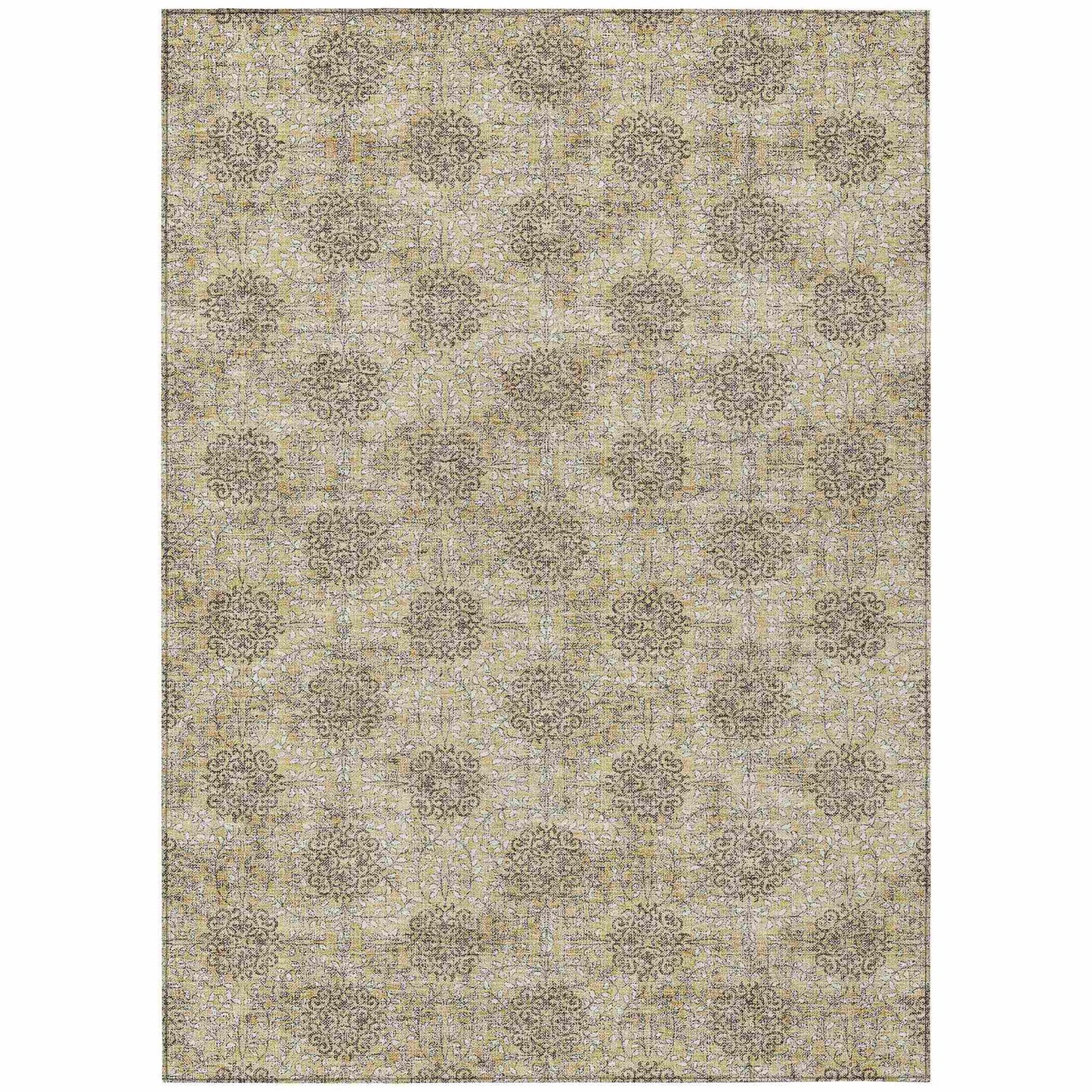 Taelora Gold Washable Indoor-Outdoor Rug