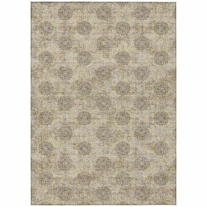Taelora Gold Washable Indoor-Outdoor Rug