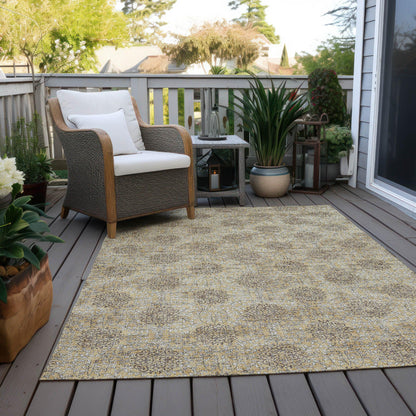 Taelora Gold Washable Indoor-Outdoor Rug