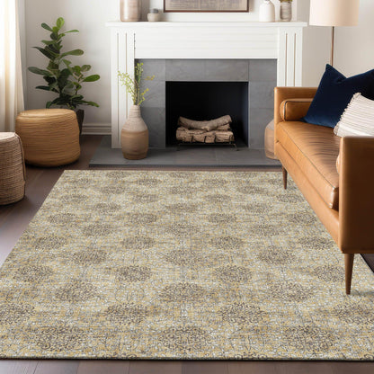 Taelora Gold Washable Indoor-Outdoor Rug