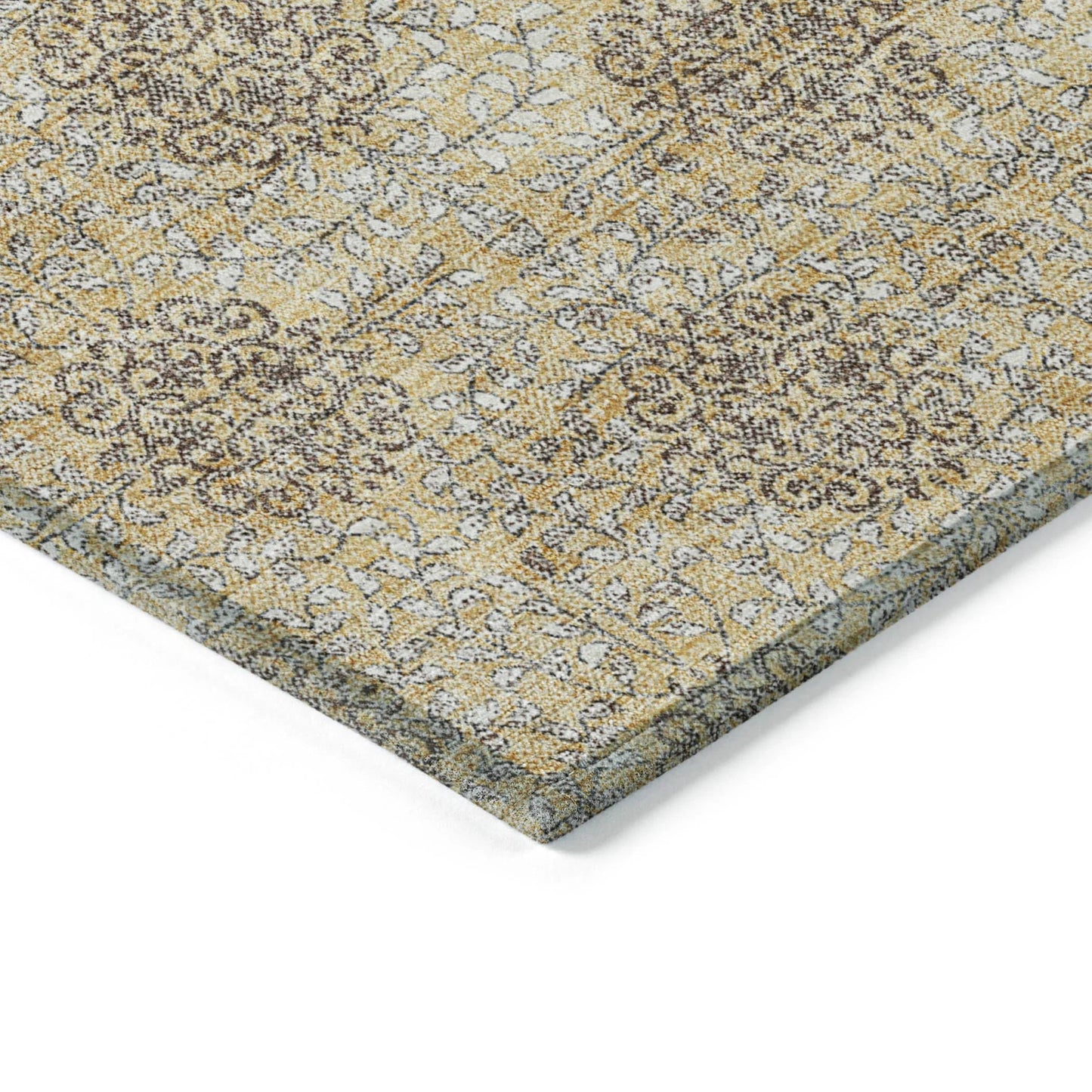Taelora Gold Washable Indoor-Outdoor Rug