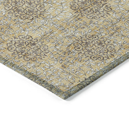 Taelora Gold Washable Indoor-Outdoor Rug